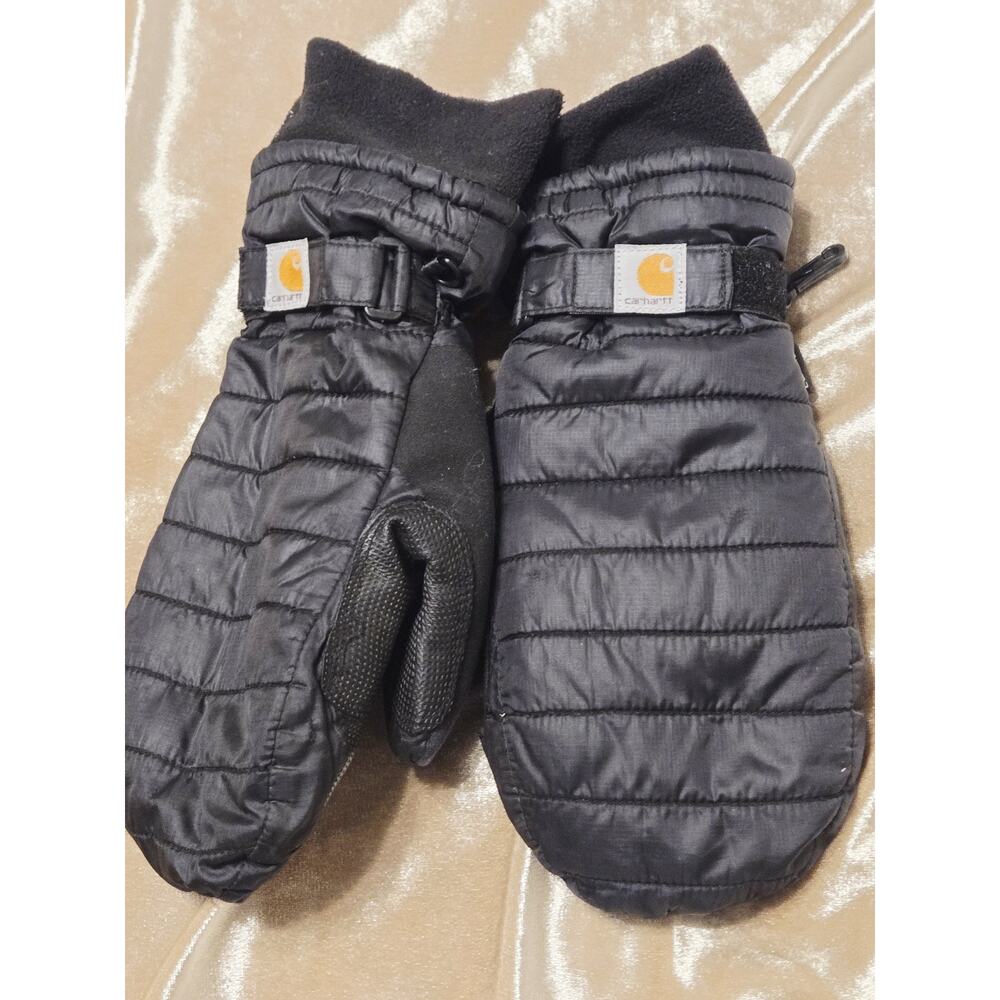 WA625 Carhartt Women's Quilts Mitt Black Sz L Winter Gear Travel Warm Waterproof - Picture 1 of 5